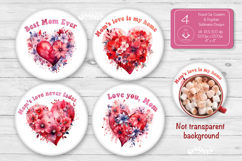 Mothers day round coaster sublimation png Car coaster png Product Image 1