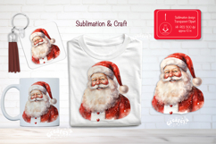 Christmas Watercolor Clipart Sublimation Santa Claus png Product Image 1