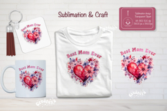Mother’s Day Floral Heart PNG Clipart Sublimation best mom Product Image 1