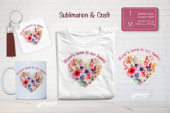 Mother’s Day Floral Heart PNG Clipart Sublimation mom quote Product Image 1