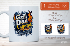 Funny Dad quote BBQ Grill Master Mug Wrap Grill Dad quote Product Image 1