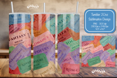 Book club Ticket tumbler wrap Reading Genre Sublimation png Product Image 1