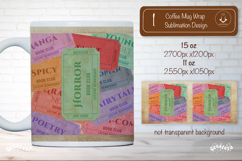 Book Club Ticket Mug Wraps PNG Bookish Library Sublimation Product Image 1
