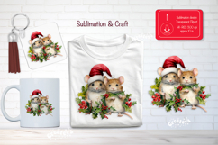 Christmas Watercolor Clipart Sublimation holiday animals Product Image 1
