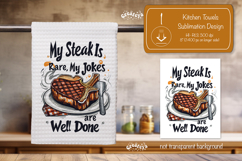 BBQ Kitchen Towel Sublimation Funny Grill Quotes Fathers Day Product Image 1