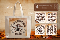 Football Tote Bag Sublimation Vintage Game Day, Touchdown Product Image 1
