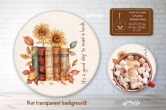 Book lover Quote round coaster sublimation Sunflower Book Product Image 1