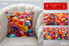 Candy Pillow case sublimation Party throw Pillow sublimation Product Image 1