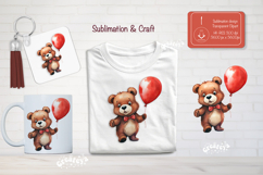 Kids Valentine Sublimation Clipart teddy bear Cute Animal Product Image 1