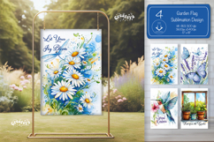 Summer Spring Garden flag png Flower Quote sublimation png Product Image 1