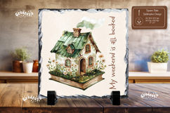 Book lover Quote square slate sublimation book house png Product Image 1