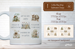 Floral Book Lover Quote Mug Sublimation Vintage mug wrap png Product Image 1