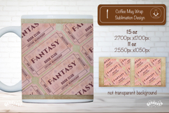 Book Club Ticket Mug Wraps PNG Bookish Library Sublimation Product Image 1