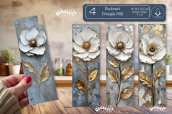 Vintage Floral Bookmark Acrylic Bookmark Flower Printable Product Image 1