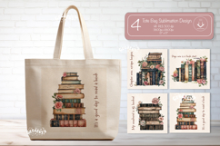 Book Lover Quote Tote Bag Sublimation Vintage Watercolor Product Image 1