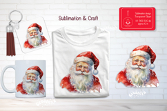 Christmas Watercolor Clipart Sublimation Santa Claus png Product Image 1