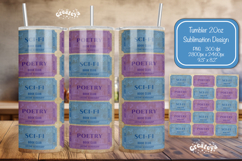 Book club Ticket tumbler wrap Reading Genre Sublimation png Product Image 1