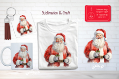 Christmas Watercolor Clipart Sublimation Santa Claus png Product Image 1