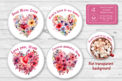 Mothers day round coaster sublimation png Car coaster png Product Image 1