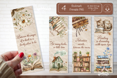 Old Book Vintage Bookmark png Book Lover Printable Quote Product Image 1