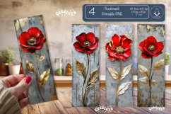 Vintage Floral Bookmark Acrylic Bookmark Flower Printable Product Image 1