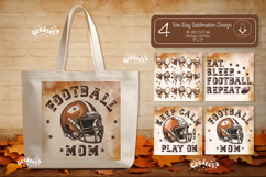 Football Mom Tote Bag Sublimation Vintage Game Day Touchdown Product Image 1