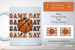Basketball Mug Wrap Sublimation Basketball Game Day quote Product Image 1