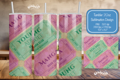 Book club Ticket tumbler wrap Reading Genre Sublimation png Product Image 1