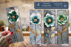 Vintage Floral Bookmark Acrylic Bookmark Flower Printable Product Image 1