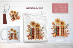 Watercolor Book Lover Clipart Sublimation book stack png Product Image 1