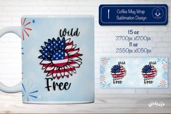 American Patriotic 4th of July Mug Wrap Sublimation Design Product Image 1