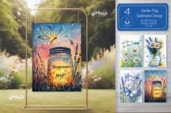 Summer Spring Garden flag png Flower Quote sublimation png Product Image 1