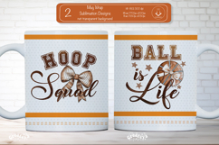 Basketball Mug Wrap Sublimation Basketball Squad Bow Quote Product Image 1