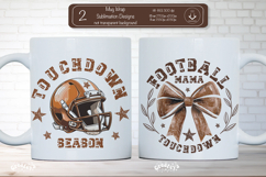 American Football Mug Wrap Sublimation Football Bow png Product Image 1