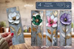 Vintage Floral Bookmark Acrylic Bookmark Flower Printable Product Image 1
