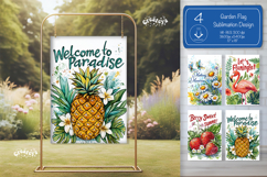Summer Garden flag png Beach yard sign sublimation png Product Image 1