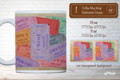 Book Club Ticket Mug Wraps PNG Bookish Library Sublimation Product Image 1
