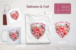 Mother’s Day Floral Heart PNG Clipart Sublimation mom quote Product Image 1