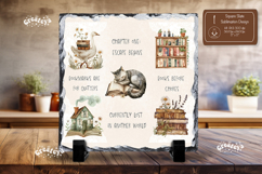Book lover Quote square slate sublimation Floral slate png Product Image 1