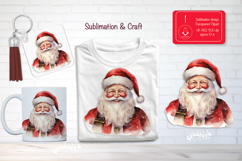 Christmas Watercolor Clipart Sublimation Santa Claus png Product Image 1