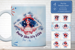 Patriotic 4th of July Mug Wrap Sublimation Independence Day Product Image 1