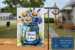 Summer Garden flag png Spring yard sign Flower sublimation Product Image 1