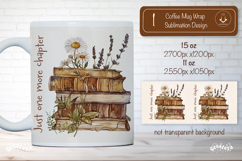 Floral Book Lover Quote Mug Sublimation Vintage mug wrap png Product Image 1