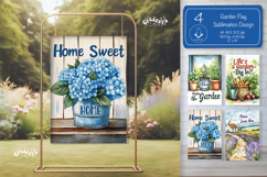 Summer Spring Garden flag png Flower Quote sublimation png Product Image 1