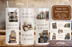 Floral Book tumbler PNG Book lover tumbler Wrap PNG 20 oz Product Image 1