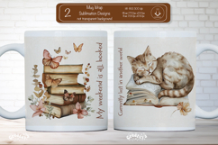 Floral Book Lover Quote Mug Sublimation Vintage mug wrap png Product Image 1