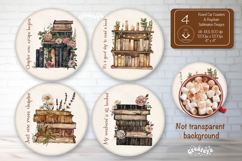 Book lover Quote round coaster sublimation Book Keychain Product Image 1