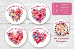 Mothers day round coaster sublimation png Car coaster png Product Image 1