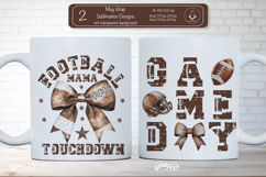 American Football Mug Wrap Sublimation Football Bow png Product Image 1