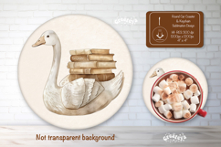 Book Lover round car coaster sublimation png Keychain Goose Product Image 1